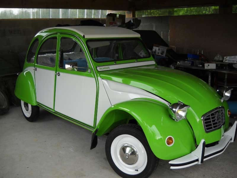 citroen 2cv vert palmeraie